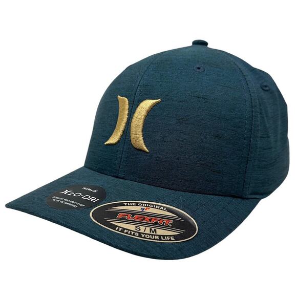 Hurley Men's Dri-FIT One and Only Flex Fit Hat Cap in Forest Green/Gold - Picture 1 of 4